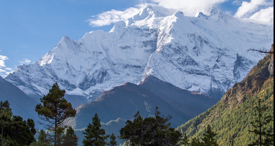 annapurna circuit View of Annapurna Massaif from Pisang during Annapurna Circuit trekking.